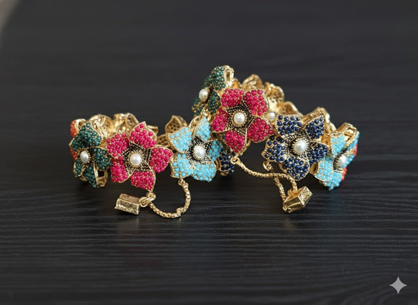 Navrattan Flower Bangle